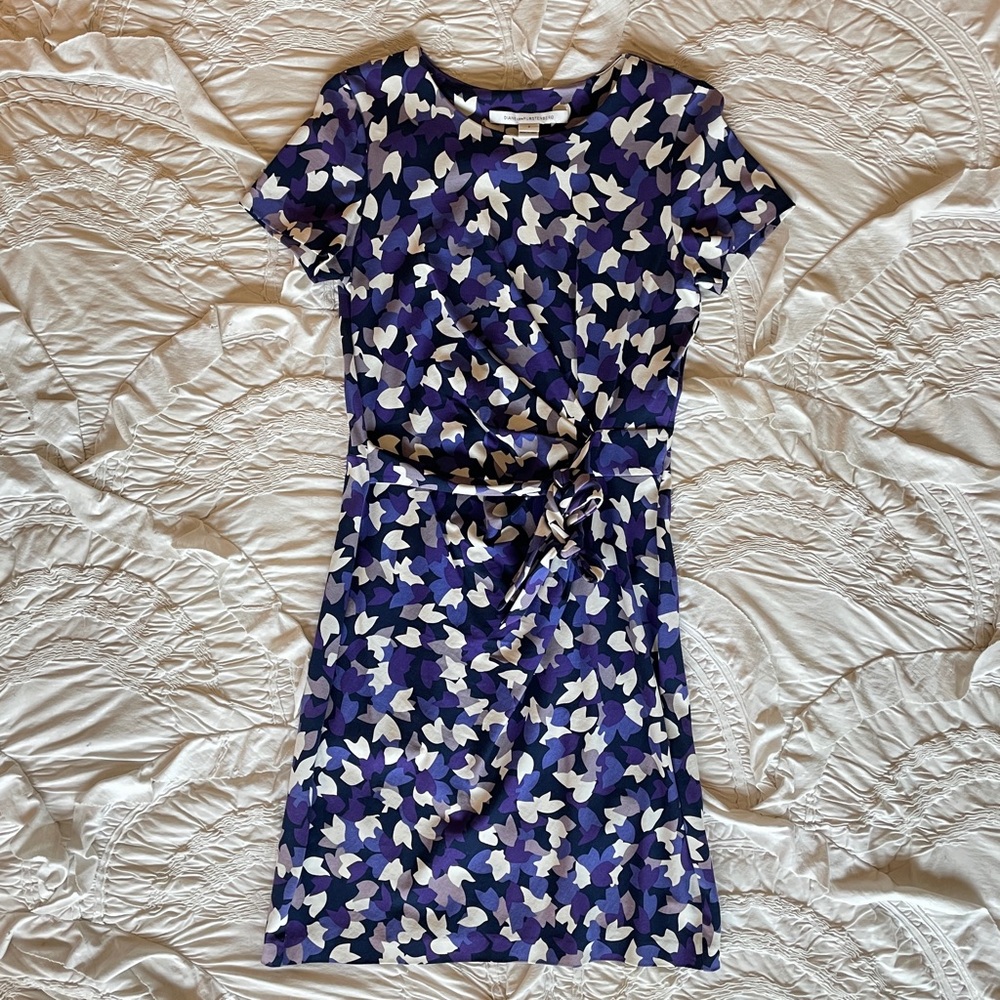Diane Von Furstenberg Faux Wrap Purple Dress - Size 2